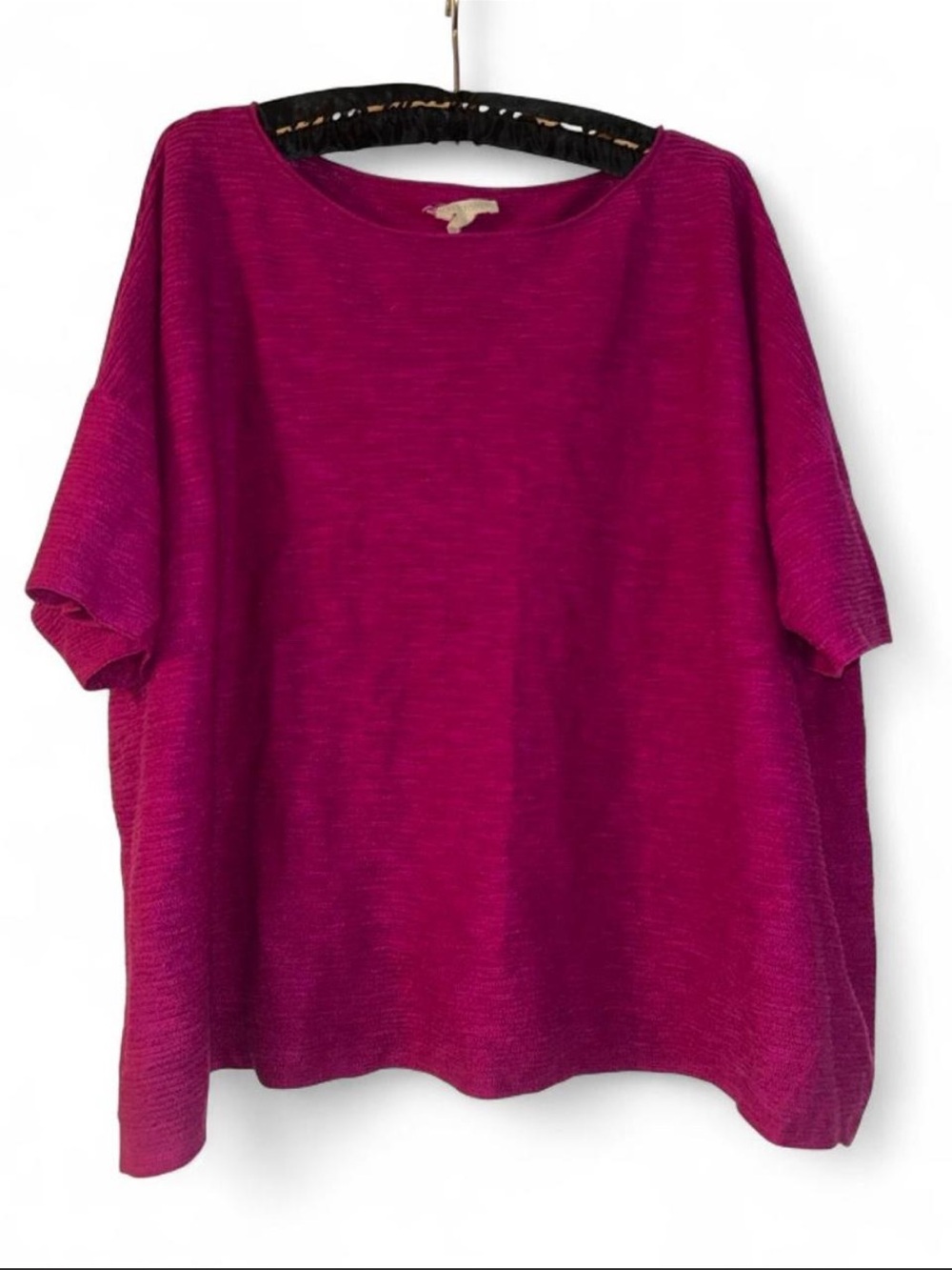 ✨ EILEEN FISHER ORGANIC PLUM JEWEL TONED LINEN BOXY KNIT TOP ✨